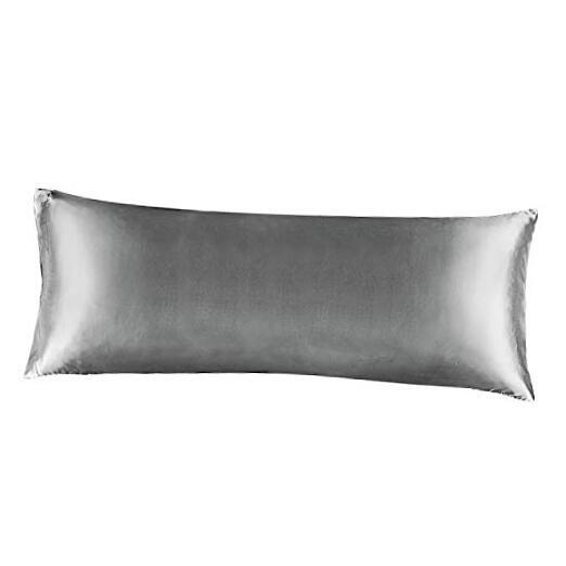 Satin Silk Pillow Pillowcase for Hair and Skin, Premium and Silky Body Grey