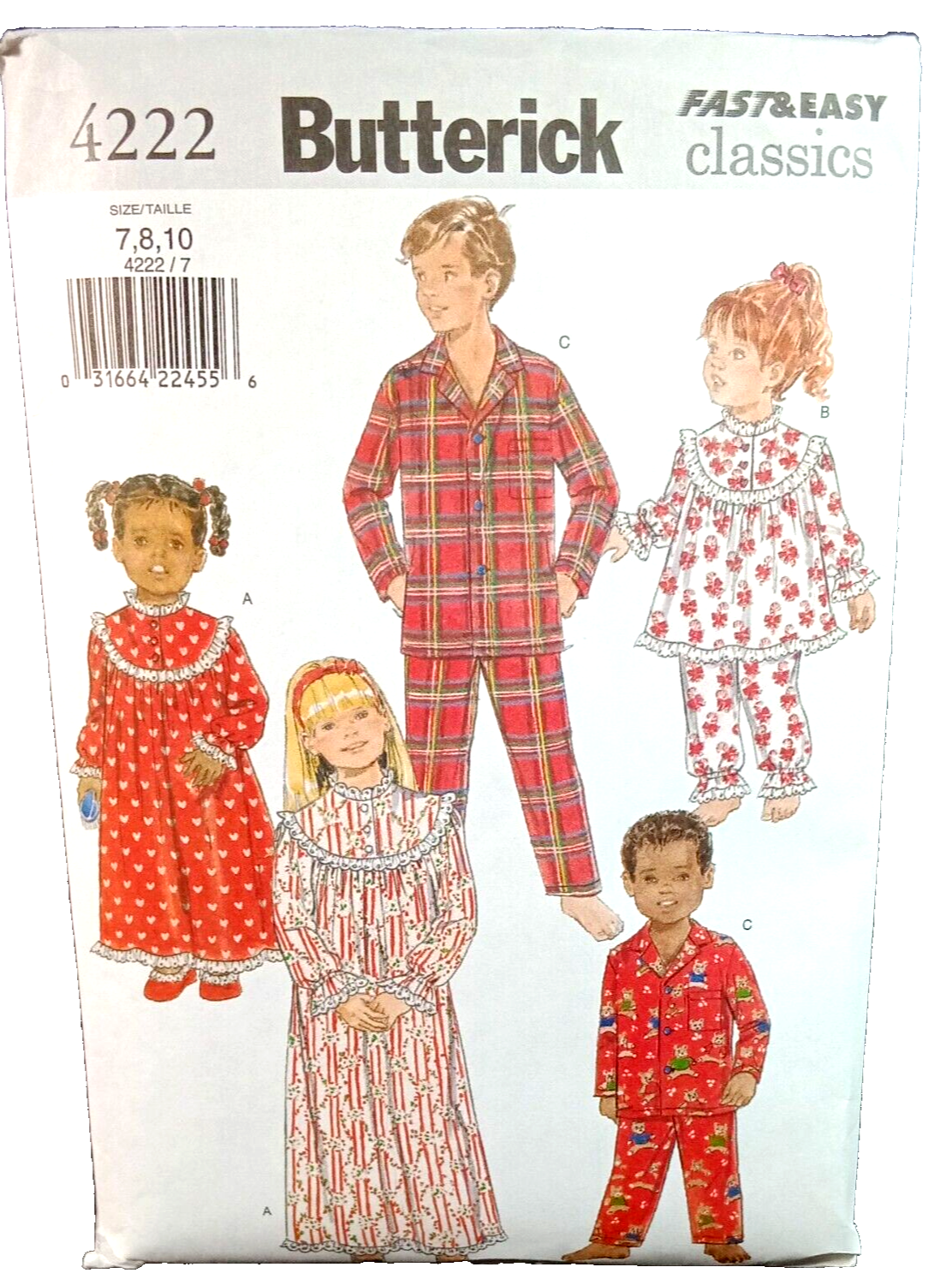 Pajamas Nightgown Partially CUT to Size 7 Complete Pattern Butterick ...