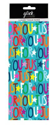 JUST FOR YOU Glick Seidenpapier 4 Blatt 50 x7 5 cm