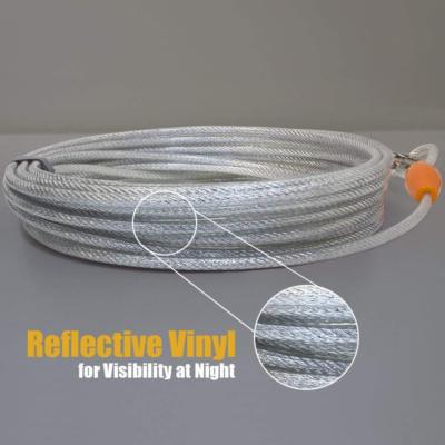 Large Pet Tie Out Steel Cable Chain 25Ft Feet Long Leash Run Up To 90 Pounds Dog