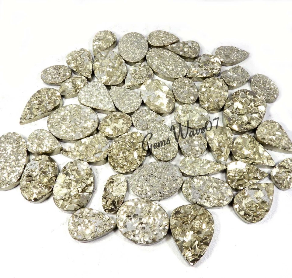 Natural Pyrite Druzy Geode Golden Cabochon Gemstone Wholesale Lot Up To 5000 Cts - Image 2 of 4
