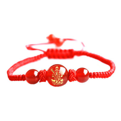 Natural Red Agate Red Rope Bracelet, Transport Bead, Void Hidden Bodhisattva