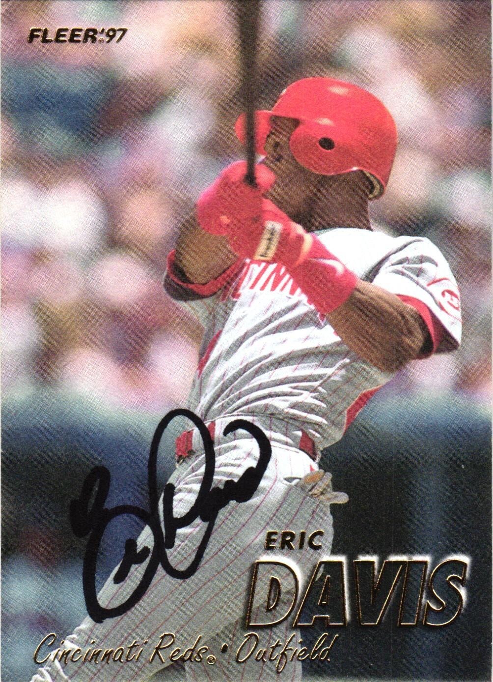 Eric Davis #293 Signed 1997 Fleer Reds MLB Baseball Card AUTO