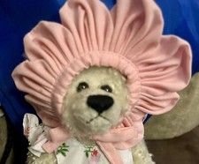 TY Attic Treasures Collection Rosalie Plush Bear Floral Dress Pink Bonnet