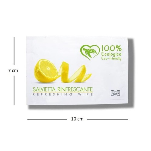 100 o 1000 Salviette al limone umidificate Bio Wipes Monouso per Ristorante - Foto 3 di 5