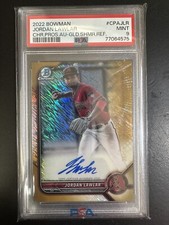 2022 Bowman Chrome Gold Shimmer Refractor Jordan Lawlar Prospects AUTO /50 PSA 9
