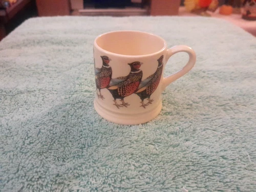 Emma Bridgewater England Espresso Cup Mug Pheasant Themed 25 Years