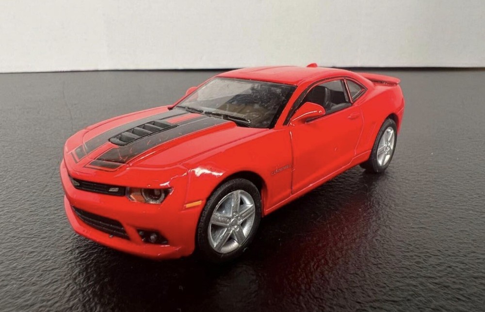 2014 Chevy Camaro Red Black Stripe Kinsmart Diecast Toy Model Race Car 1:38