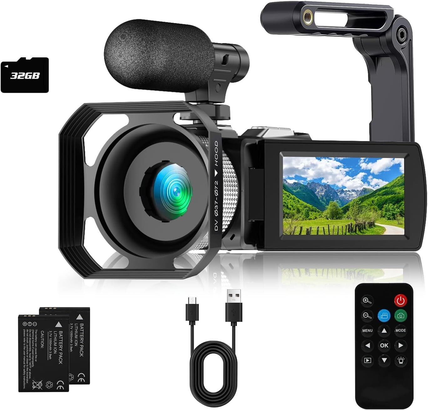 4K Video Camera Camcorder, Video Recorder 4K 60fps/48MP Photo/3