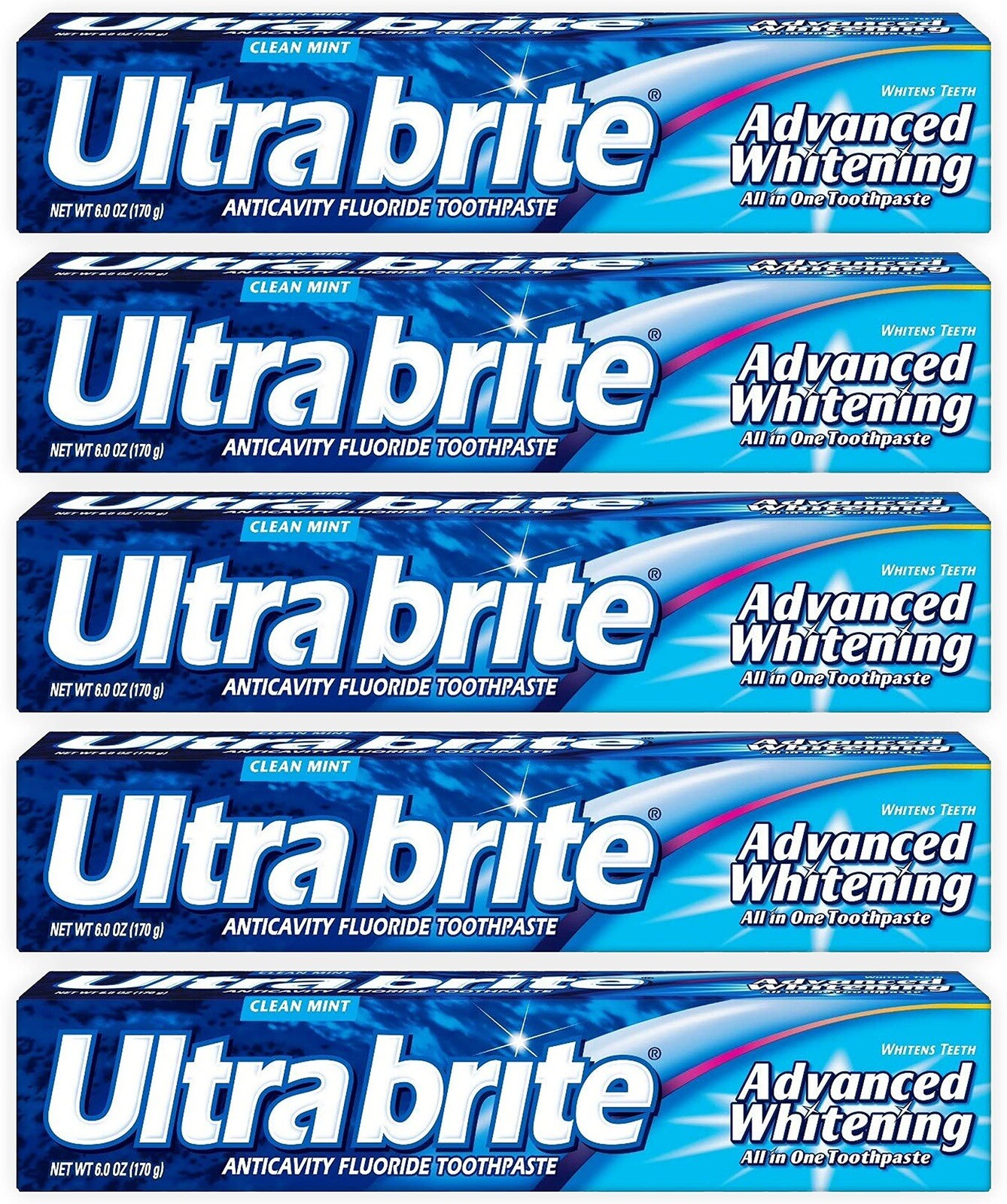 Ultra brite Advanced Whitening Toothpaste Clean Mint 6 oz (Pack of 5) – ASA  College: Florida