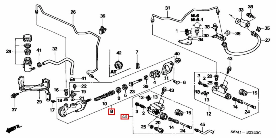 Honda OEM CLUTCH SLAVE & MASTER CYLINDER Assy Set For Civic 2006-2015 - Изображение 3 из 4
