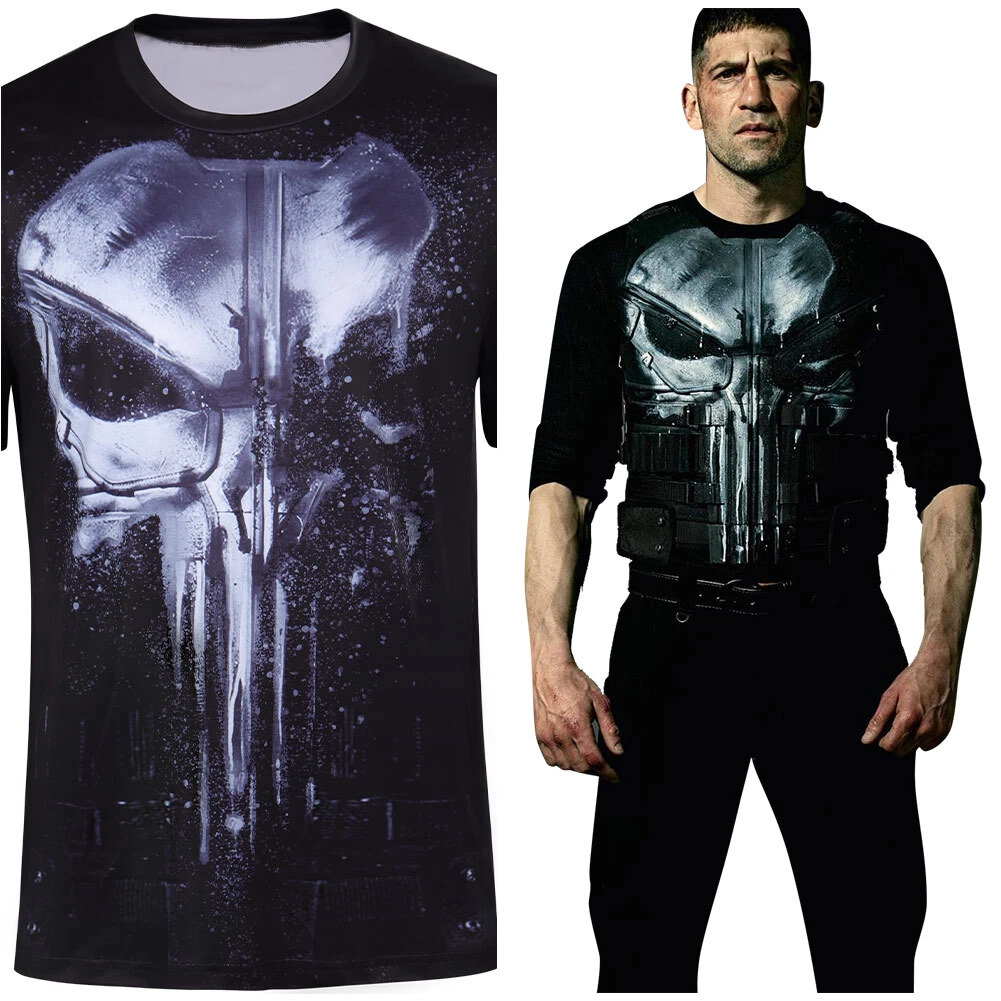 Frank Castle Daredevil Punisher Cosplay Costume T-shirt Outfits Carnival  Party | eBay