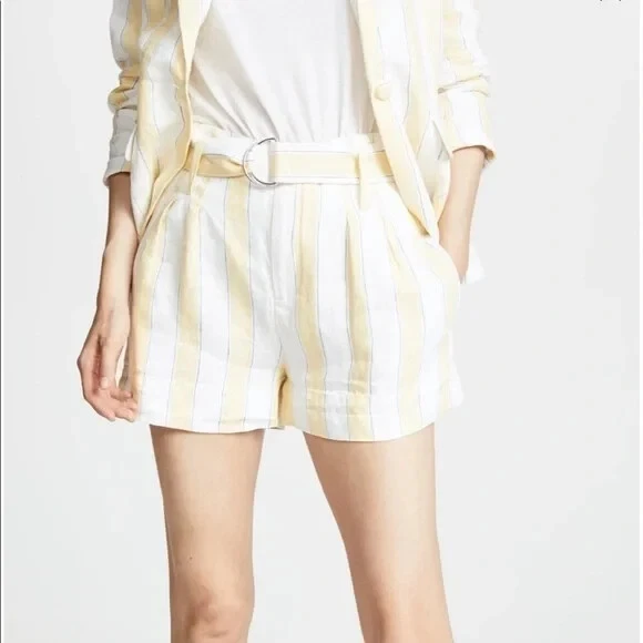 Frame Linen Golden Haze Stripe Short size 10
