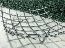 Contemporary 90's Metal Grid Bowl Basket Square Chrome Silver Finish Durable 