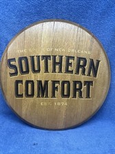 AWESOME SOUTHERN COMFORT WHISKEY BARREL LID TOP WOOD SIGN
