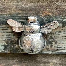 Solid Brass Bumble Bee Door Knocker - Antique Country Style Silver Knockers