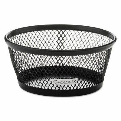 Rolodex 62562 Jumbo Nestable Paper Clip Dish Wire Mesh 4 3/8''L x 2''H Black(2G)