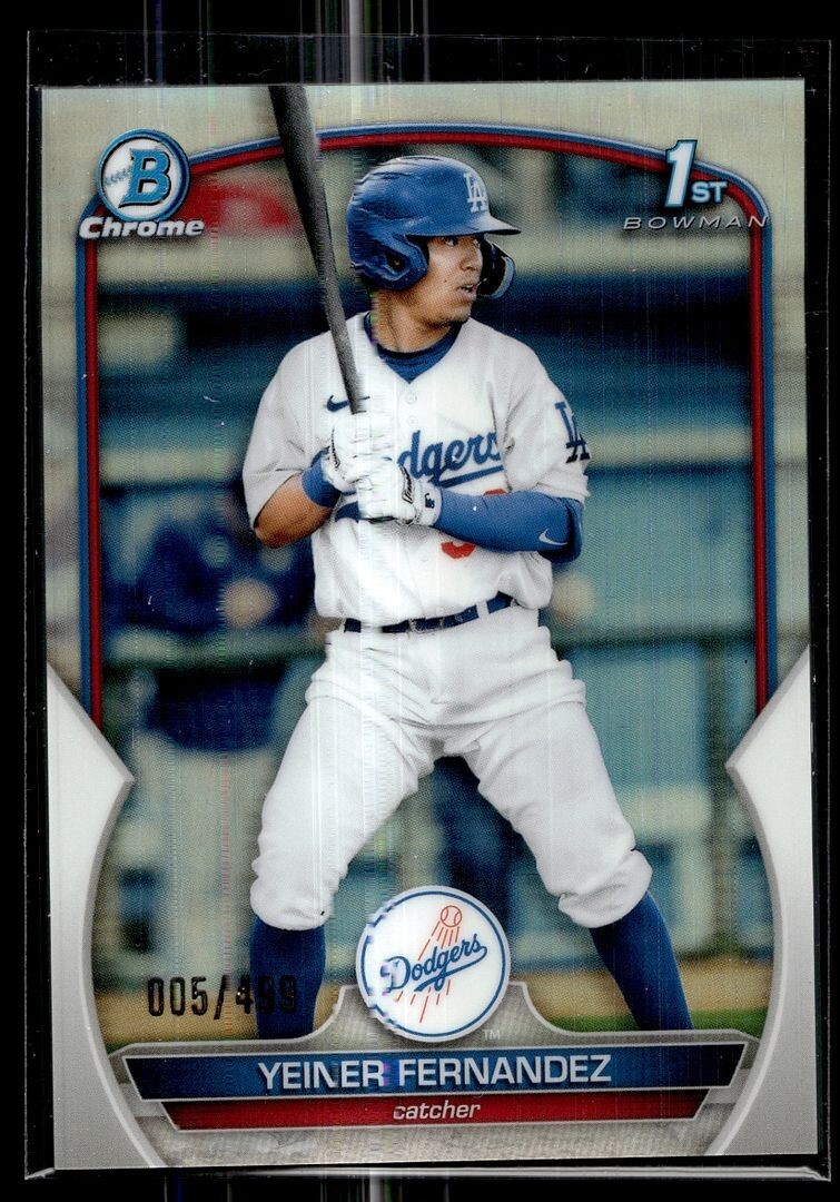 2023 BOWMAN CHROME REFRACTOR /499 1ST BCP-138 Yeiner Fernandez Dodgers
