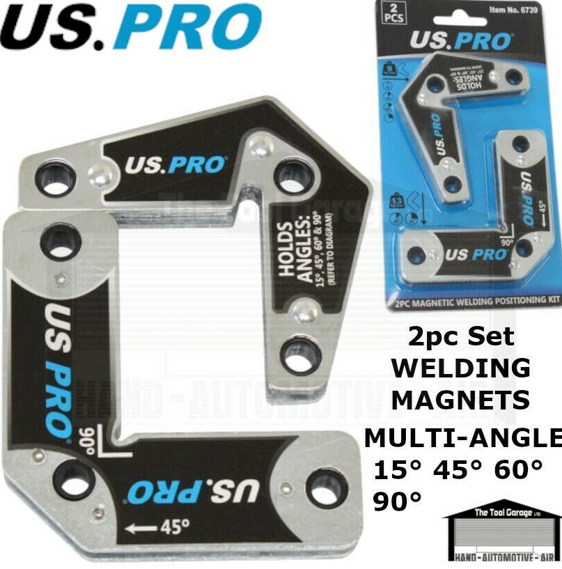 Us Pro Tools 2Pcs Multi-Angle 15 45 60 90 Welding Magnets Holders Positioning Kit 6739 - Image 3
