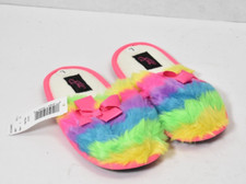 JoJo Siwa Kids Rainbow Slippers Size Large Medium Width Slip On Shoe Multi Color