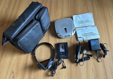 Sony Disc Player Car Ready Shock Protection Silver D-E456CK W/Bag  Extras.