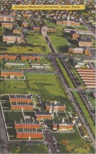 Aerial Southern Methodist University Dallas Texas TX 1930s Postcard UNP 7127.4