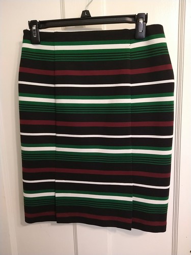 Michael Kors Ponte Skirt Sz 4 Straight Pencil Stripes Knee Length Zippers - Picture 3 of 7