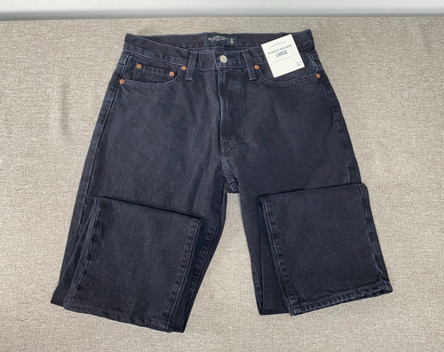 Abercrombie & Fitch Authentic Rigid Baggy Denim Jean Men's 31 Mid Rise Black NWT - Picture 3 of 18