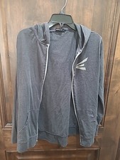 Easton Hoodie mens large grey pockets Minor Stain zip up
