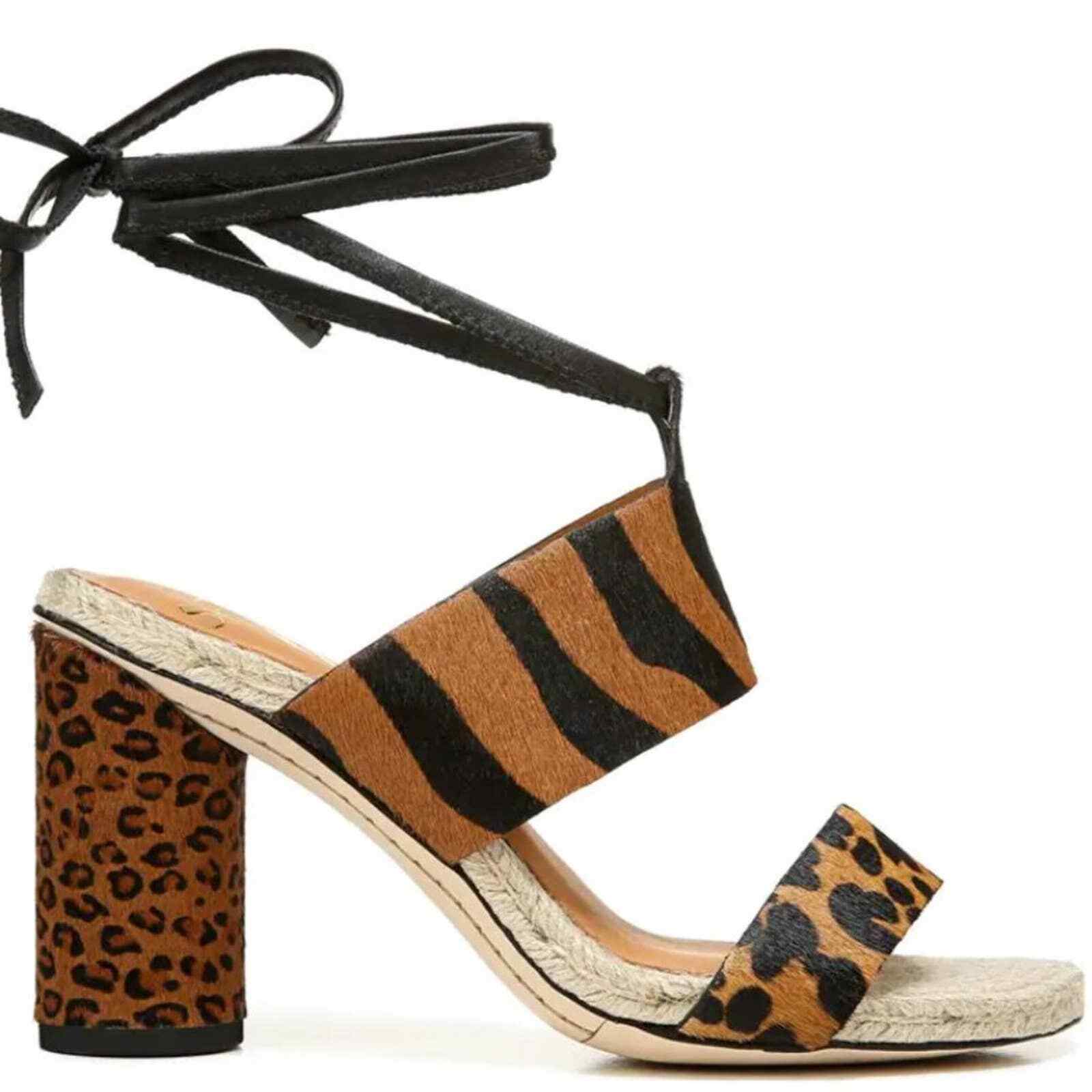 Franco Sarto Obi Dress Sandal Whiskey Calf Hair Women's Size 9 image 2