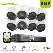SANNCE 8CH NVR 5MP POE AI Security Camera System Audio Recording Human Detection