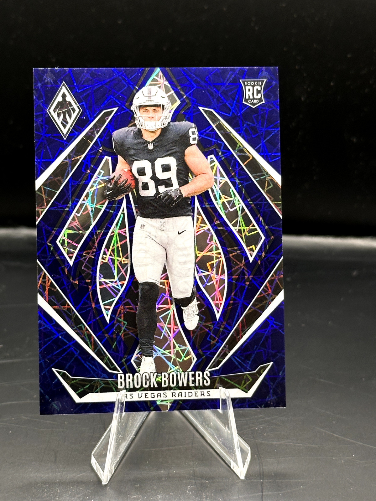 2024 Panini Phoenix Brock Bowers Blue Lazer /125 165 RC Rookie Las Vegas Raiders