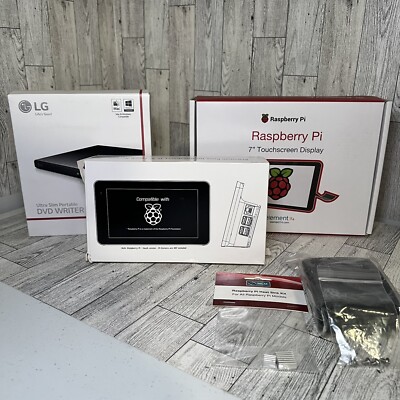 Raspberry Pi 3 B+ Kit  With 7' Touchscreen And Kit LG Portable DVD Writer