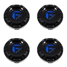 4 Fuel Center Hub Caps 3-1/4"OD 1-1/4"H Snap-In Open-End, Closed-End 1004-68BLDK