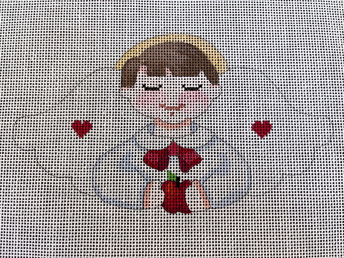 CWM School Boy September Angel Hand Painted Needlepoint Canvas 18