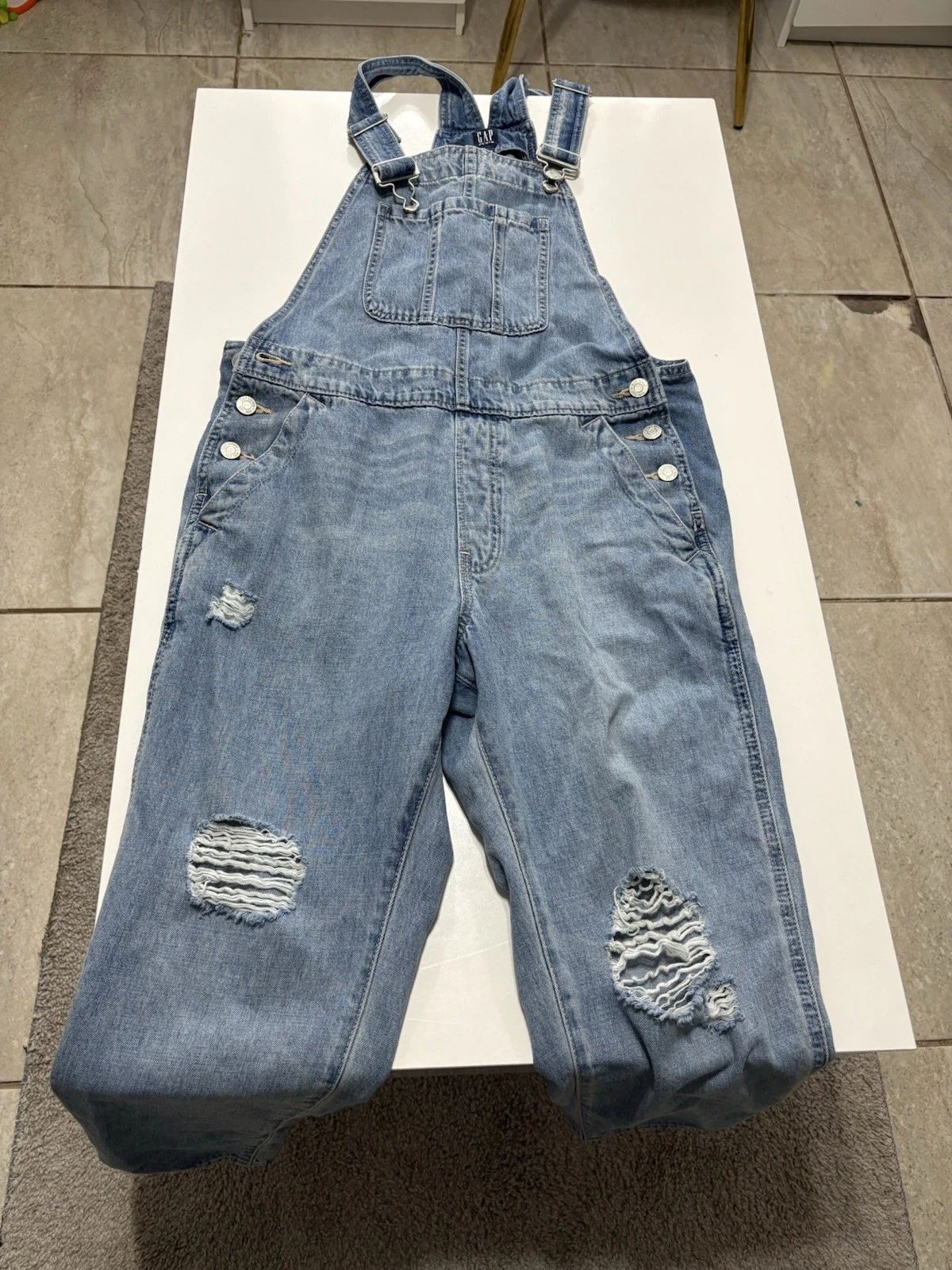 Gap Denim Full Length Overalls Size Womens Small Medium Wash