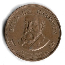 1968 Shell Presidential Hall of Fame Benjamin Harrison Coin / Token (b)