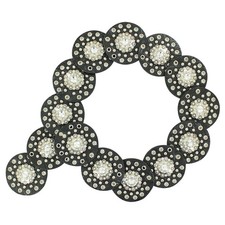 MF Nocona Women's Disc Concho Belt Sparkling Crystal Centers Silver Studs Medium