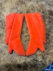 Vintage BARBIE FRINGE BOOTS #3401 ORANGE SUEDECLOTH FRINGE BOOTS TLC