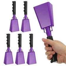 10" Cow Bells for Football Games, 6Pcs Cowbells for Sporting Events, Dark Purple