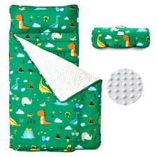 Toddler Nap Mat with Pillow Blanket Dinosaur Design for Daycare Travel