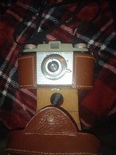 Kodak Pony 135 Camera Vintage 50's w/Brown Leather Case Works Not With Film Z 43