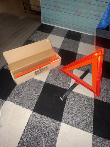 2 SATE-LITE Warning Triangle Kit Truck Car Safety Weighted Bottom Foldable