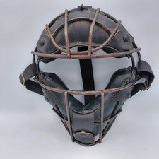 Máscara Catchers Vintage Cuero Acolchado Alambre Máscara Facial Árbitro de Béisbol