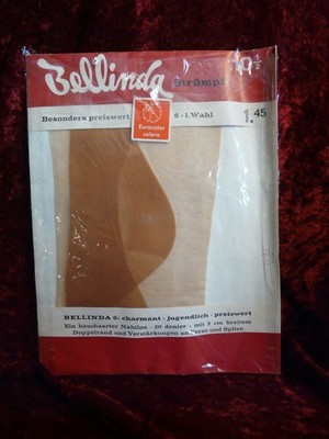 Nylons Strapsstrümpfe Perlonstrümpfe  GR.10,5 Lang vintage Bellinda Strümpfe
