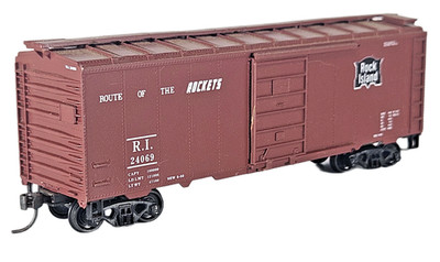 Roundhouse 7872 Rock Island AAR Güterwagen Spur HO weinrot Route Raketen Modell verpackt