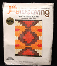 Vintage Sunset 1977 JIFFY WEAVING Kit "Orange Indian Blanket" #3701 NOS SEALED
