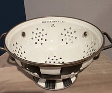 Mackenzie Childs Courtly Check Small EnamelCollander Bowl New With Tags