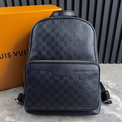 Louis Vuitton Damier Infini Campus Canvas Rucksack Blau Leder