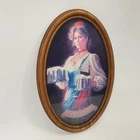 Vintage St Pauli Girl Beer Oval Bar Sign 23.5x15.5 Glover Advertising Framed